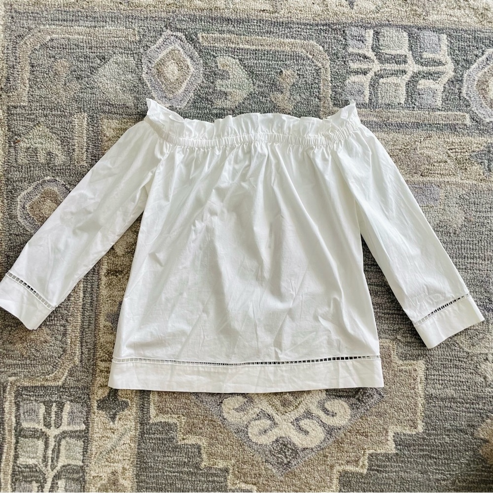 NWT Trina Turk White off the shoulder Hanalei Too